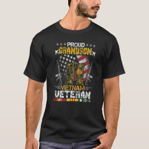 T-shirt Fier Grand-Fils Du Vietnam Vétérinaire Du Drapeau 