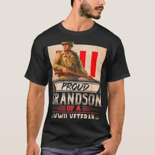 T-shirt Fier Grand-Fils D'Un Vétéran 2ème guerre mondiale