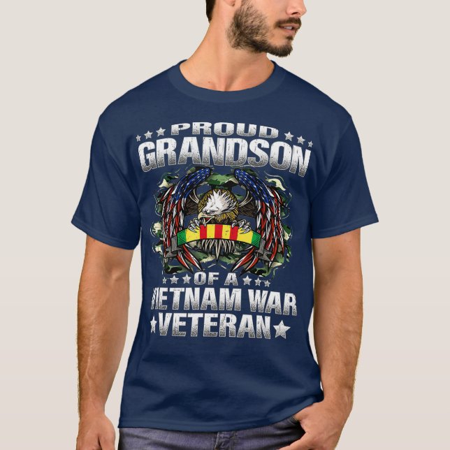 T-shirt Fier Grand-Fils D'Un Vétéran Militaire Du Vietnam (Devant)