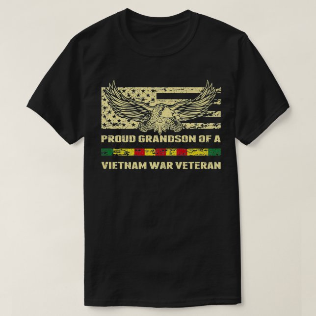 T-shirt Fier Grand-Fils D'Un Vétéran Militaire Viêt Nam Ve (Design devant)