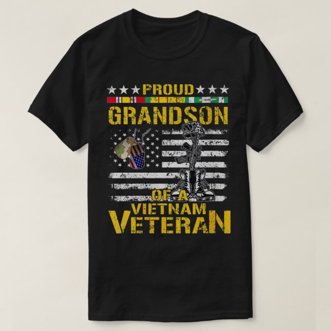 T-shirt Fier Grand-Fils D'Un Vétéran Viêt Nam Guerre T- (Design devant)