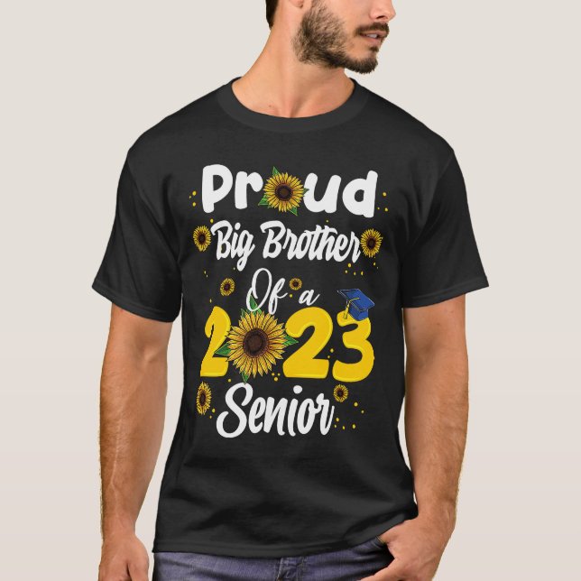 T-shirt Fier Grand Frère De Classe De 2023 Diplômé Supérie (Devant)
