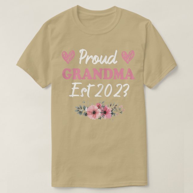 T-shirt Fier grand-mère2023 Grossesse Révéler la mère (Design devant)
