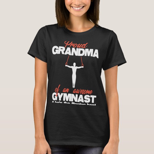 T-shirt Fier grand-mère d'un garçon génial Gymnaste Cercle (Devant)