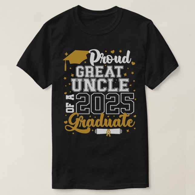 T-shirt Fier Grand Oncle D'Une Classe De Diplômés De 2025  (Design devant)