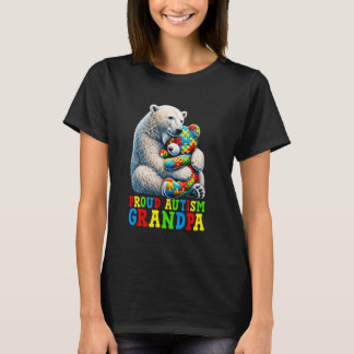 T-shirt Fier grand-père autiste ours Sensibilisation à l'a