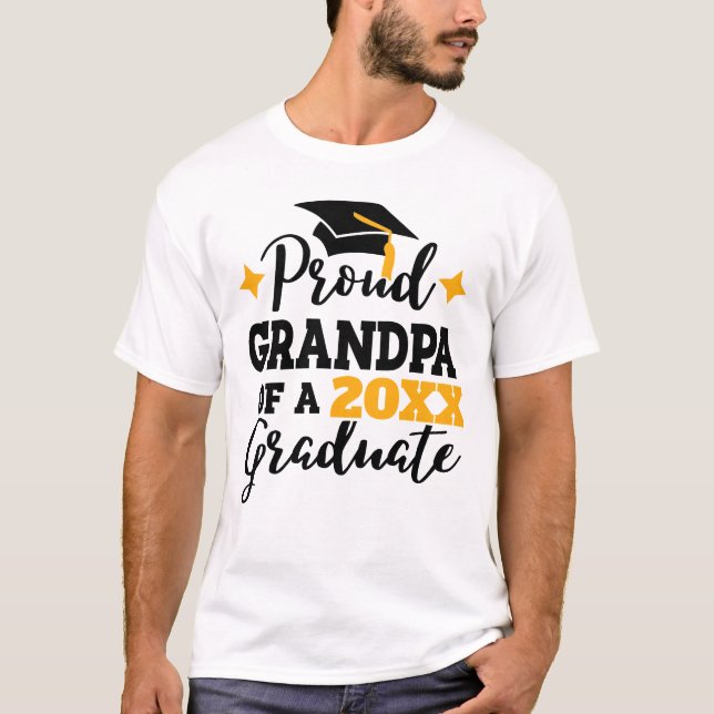 T-shirt Fier grand-père de 2022 diplômé casquette d'or noi (Devant)