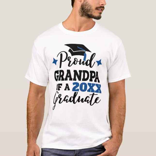 T-shirt Fier grand-père de 2022 diplômé noir bleu casquett (Devant)