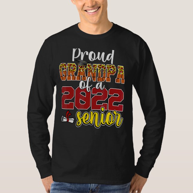 T-shirt Fier Grand-Père D'Un Basketba Diplômé Senior 2022 (Devant)
