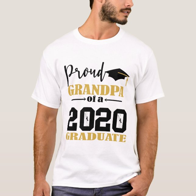T-shirt Fier grand-père d'un diplômé de 2020 (Devant)