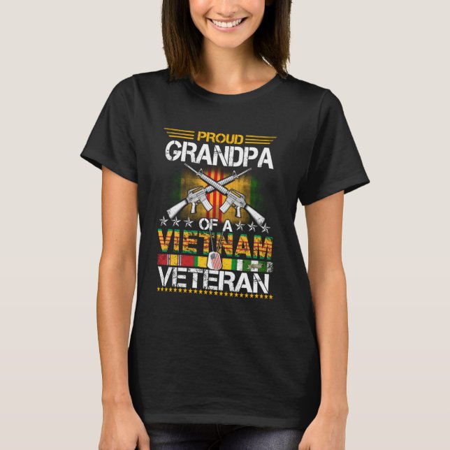 T-shirt Fier Grand-Père D'Un Vétérinaire Du Vietnam Mon Ma (Devant)