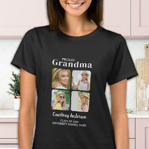 T-shirt Fier GRANDMA Moderne Personnalisé 4 Photo Graduati