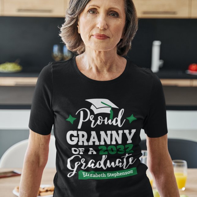 T-shirt Fier Granny de 2023 diplômé noir vert goût (Créateur téléchargé)