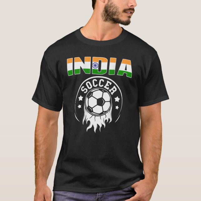 T-shirt Fier Inde Fans de football Jersey - Drapeau Indien (Devant)
