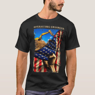 T-shirt Fier ingénieur d'exploitation American Flag Love J