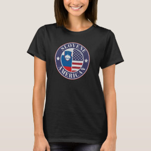 T-shirt Fier insigne slovène-américain - Drapeau Slovénie