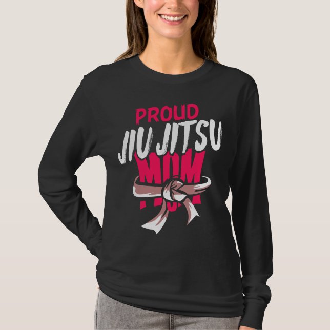 T-shirt Fier Jiu Jitsu Maman BJJ Martial Arts (Devant)