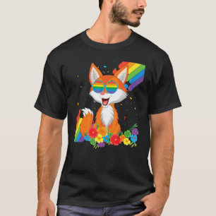 T-shirt Fier Lgbt Gay Fox Pride Drapeau Rainbow Lgbtq Lesb