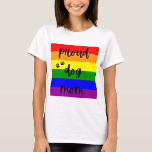 T-shirt Fier LGBTQ Chien Maman Rainbow Pride Drapeau T-shi