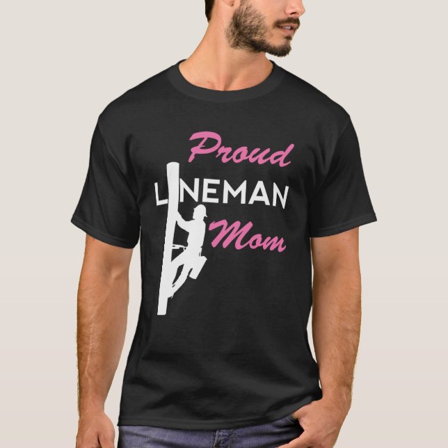 T-shirt Fier Lineman Maman Câble électrique Travailleur El (Devant)