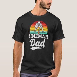 T-shirt Fier Lineman Papa Vintage Offensive Lineman Retro