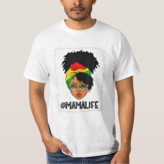 T-shirt Fier Mama Life Afro Messy Bun