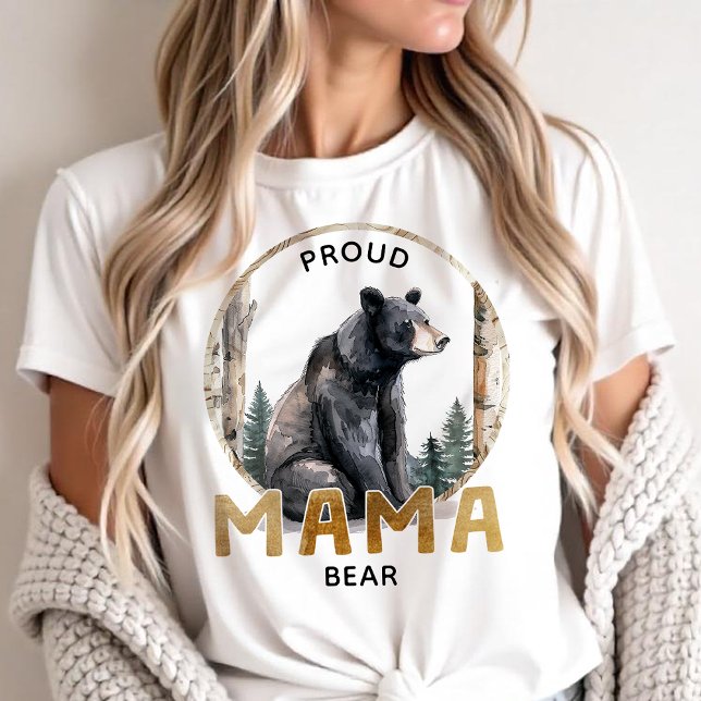 T-shirt Fier Mama Ours Woodland Adventure Shirt (Mama Bear T-Shirt )