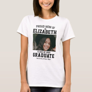 T-shirt Fier Maman Classe de 2025 Graduate Parent Custom