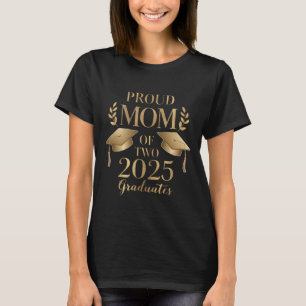 T-shirt Fier maman de deux diplômés 2025 jumeaux diplômés