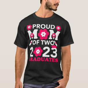 T-shirt Fier Maman de deux diplômés de 2023 Graduation Sen