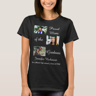 T-shirt Fier Maman de la Graduate Custom Photos Nom