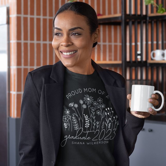 T-shirt Fier Maman Diplômée Blooming Fleur sauvage Moderne (Créateur téléchargé)