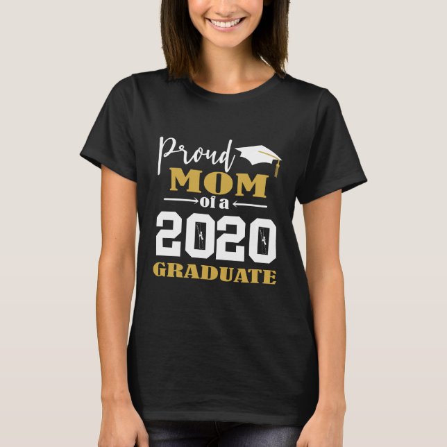 T-shirt Fier maman d'un blanc diplômé de 2020 (Devant)