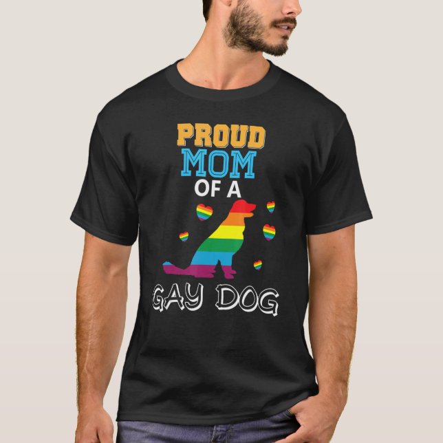 T-shirt Fier Maman D'Un Chien Gay Lesbian Pride Lgbt Arc-E (Devant)