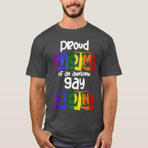 T-shirt Fier maman d'un gay génial, fils, arc-en-ciel le m