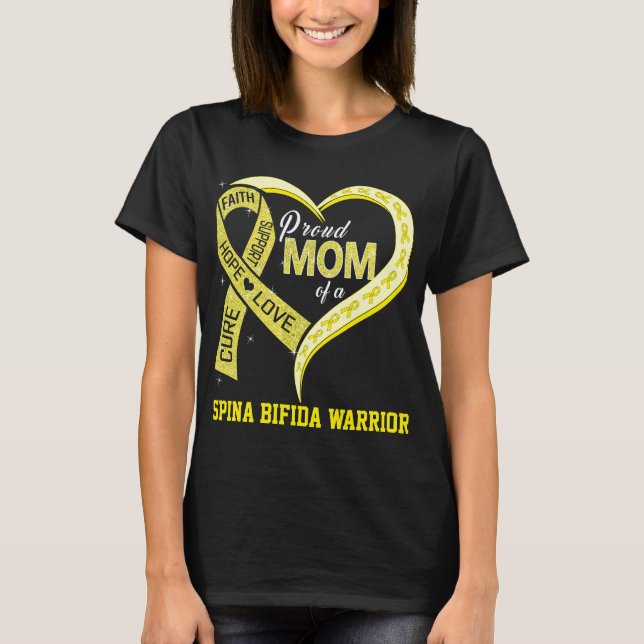 T-shirt Fier Maman D'Un Guerrier Spina Bifida (Devant)