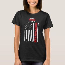 T-shirt Fier maman d'un pompier Distressed Drapeau