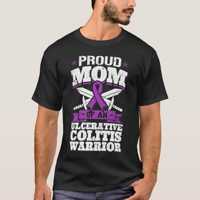 T-shirt Fier Maman D'Un Prix Ulcératif De Guerrier Colitis (Devant)