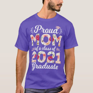 T-shirt Fier Maman D'Une Classe De 2021 Diplômé Senior