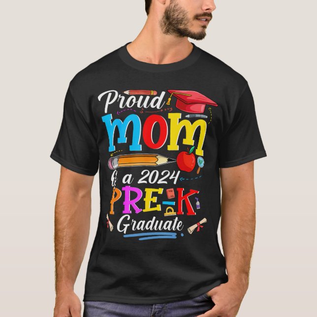T-shirt Fier Maman D'Une Famille Amusante Pré-K 2024 Lo (Devant)