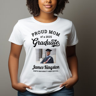 T-shirt Fier maman d'une photo blanche de 2025