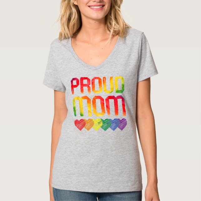 T-shirt Fier Maman LGBTQ Gay pride Mois Rainbow Flag LGBT (Devant)
