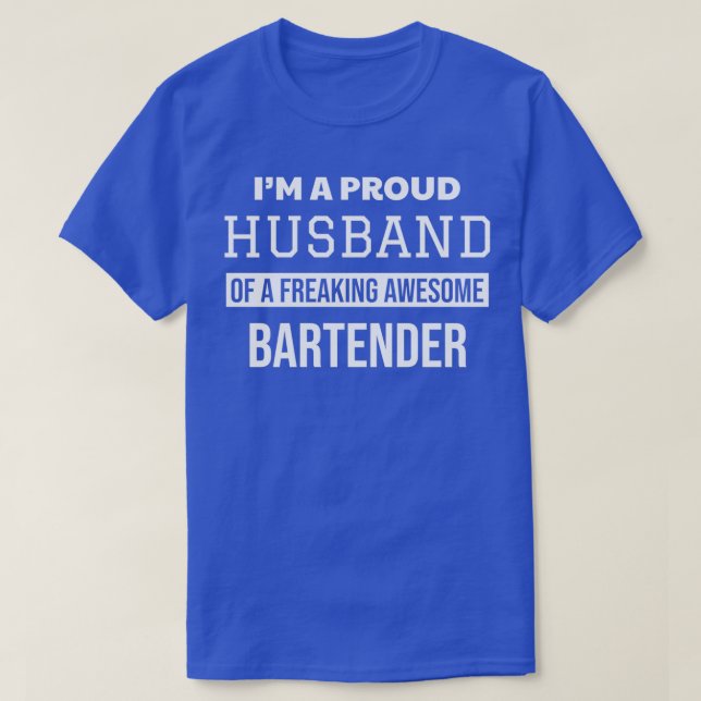 T-shirt Fier Mari d'un barman frémissant (Design devant)