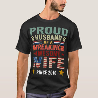 T-shirt Fier Mari D'Un Épouse Fou Et Fou Épouse Épouse Mar