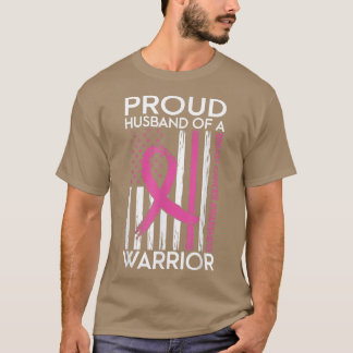 T-shirt Fier Mari D'Un Guerrier Soutien Au Cancer Du Sein 