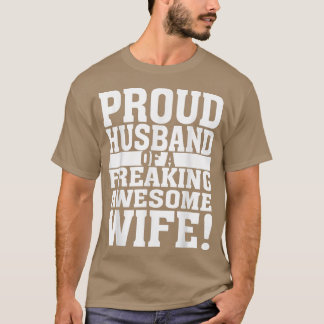 T-shirt Fier mari d'une folle femme géniale 