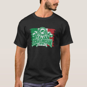 T-shirt Fier mécanicien aéronautique italien crâne avec dr