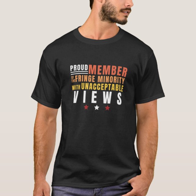T-shirt Fier Membre De La Minorité Frange Avec Inaccepta (Devant)