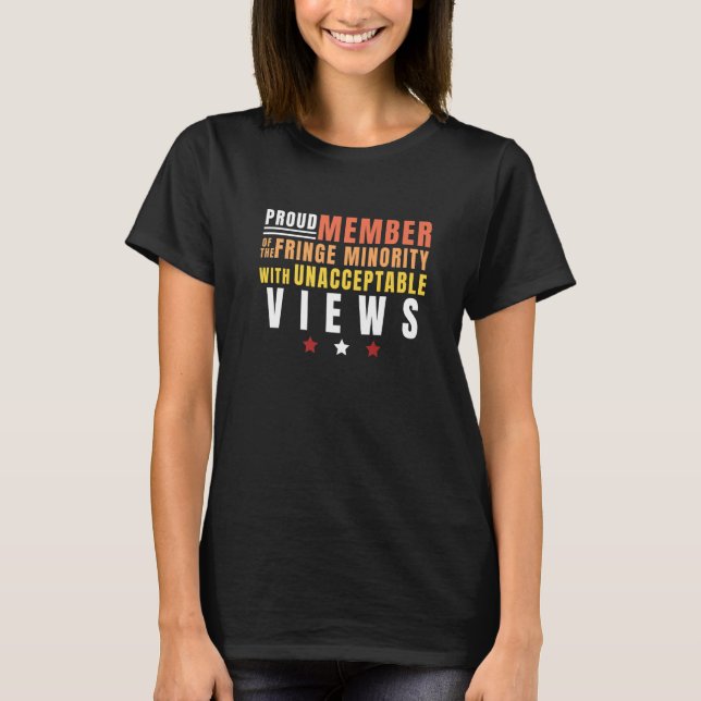 T-shirt Fier Membre De La Minorité Frange Avec Inaccepta (Devant)