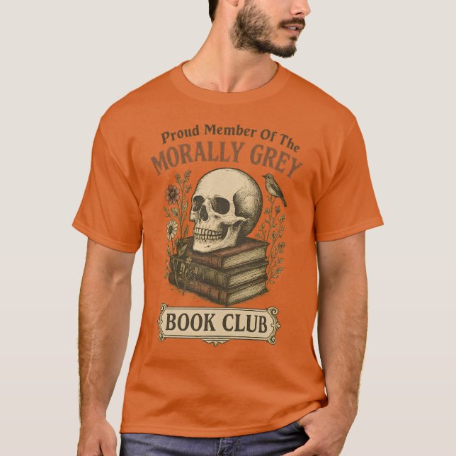 T-shirt Fier Membre Du Club Du Livre Morally Grey (Devant)